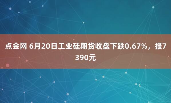 点金网 6月20日工业硅期货收盘下跌0.67%，报7390元